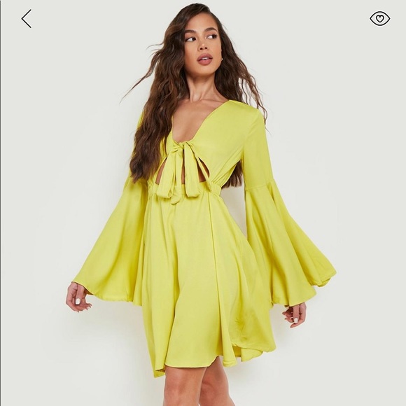 Nwt Flare Sleeve Skater Dress | Color: Yellow | Size: 4 | Wenbclean's Closet